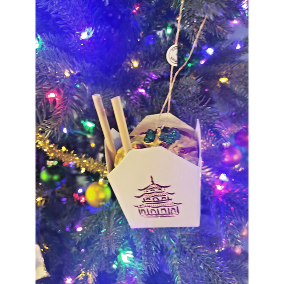 Cody Foster Chinese Food Ornament, Take Out Box, Chop Sticks - Picture 3 of 6